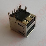 USB-A Double angled PCB connector - gold plated